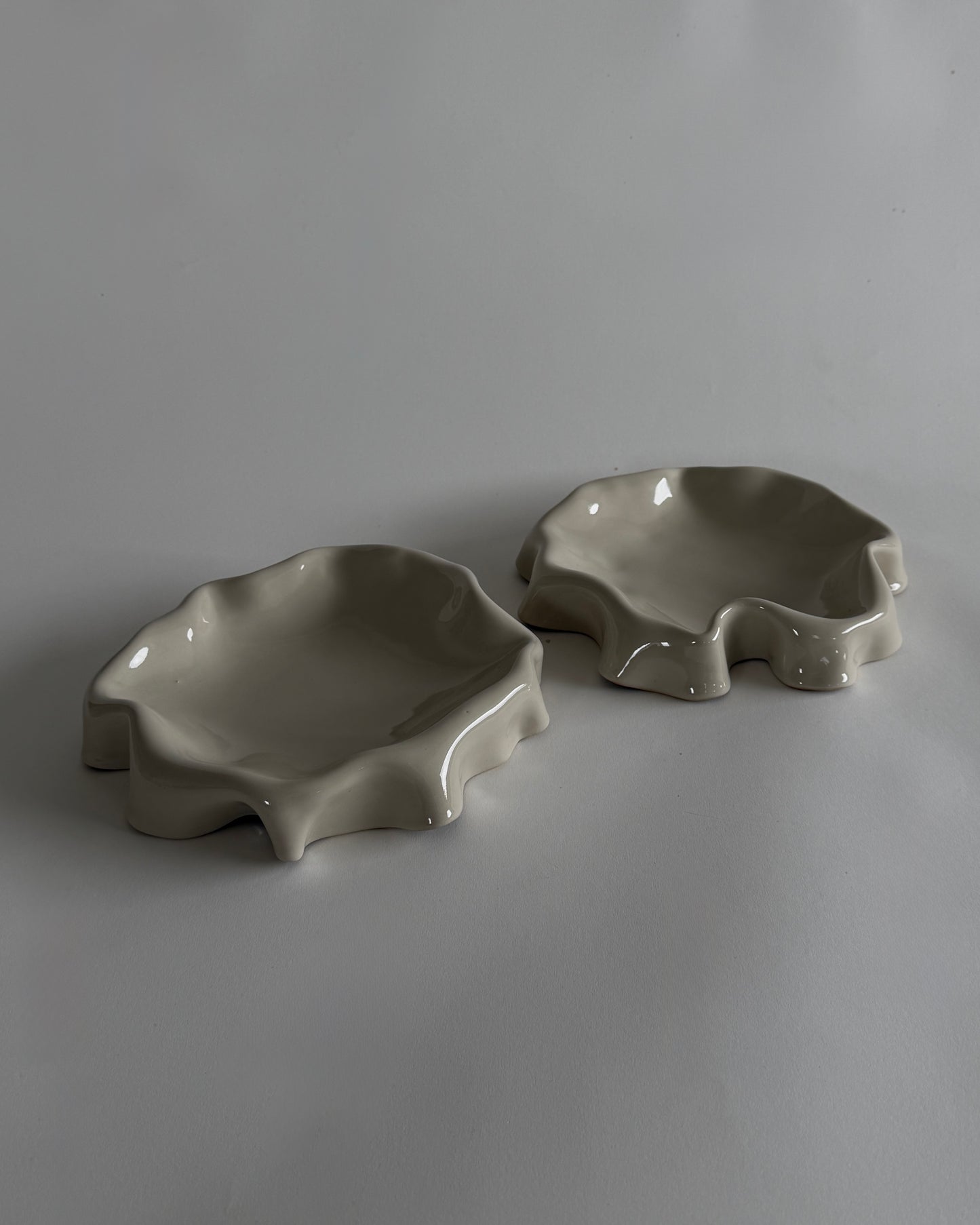 Less Melted Butter Plate Cream - Set of 2