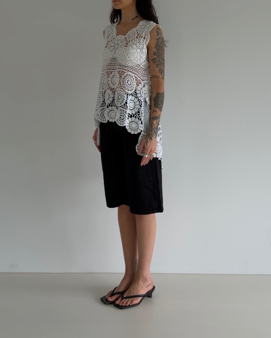 Vintage Crochet Lace Tunic Top