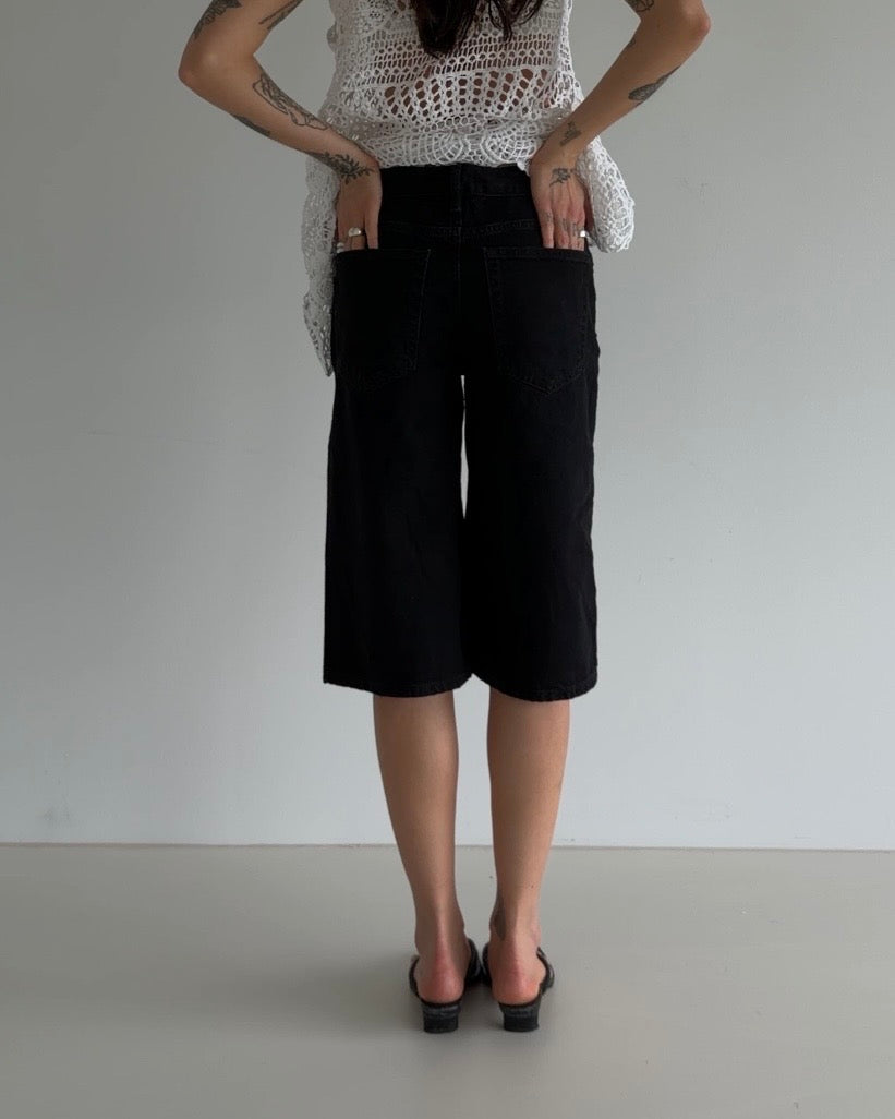 Black Bermuda Denim Shorts