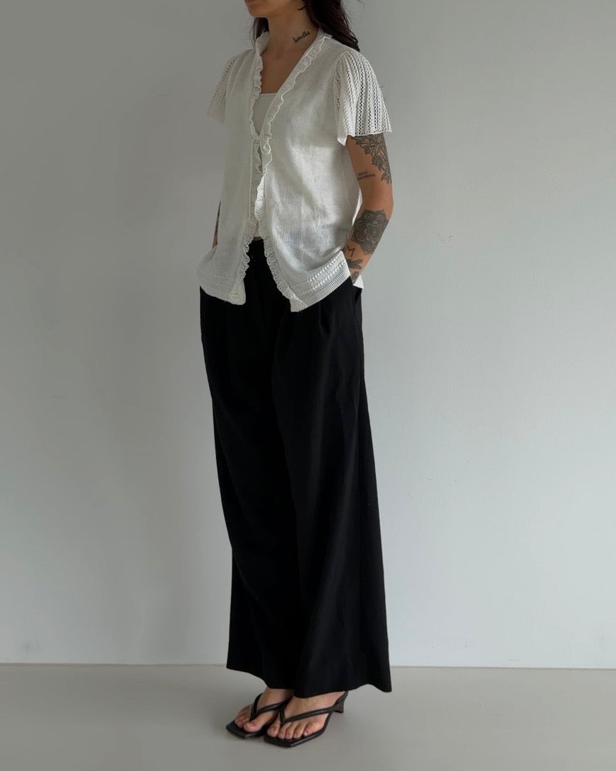 White Knitted Cardigan/Top