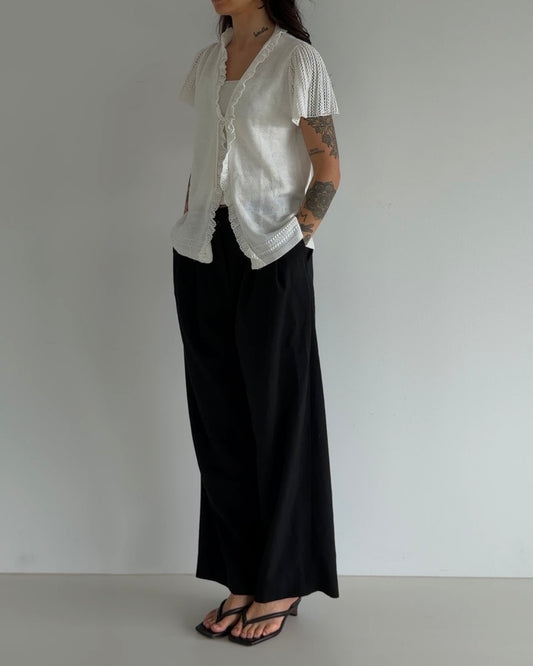 White Knitted Cardigan/Top
