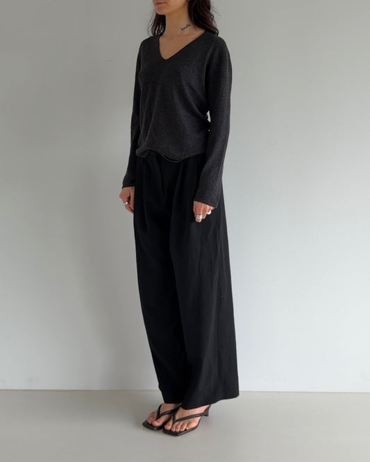 Charcoal Wool Blend Sweater