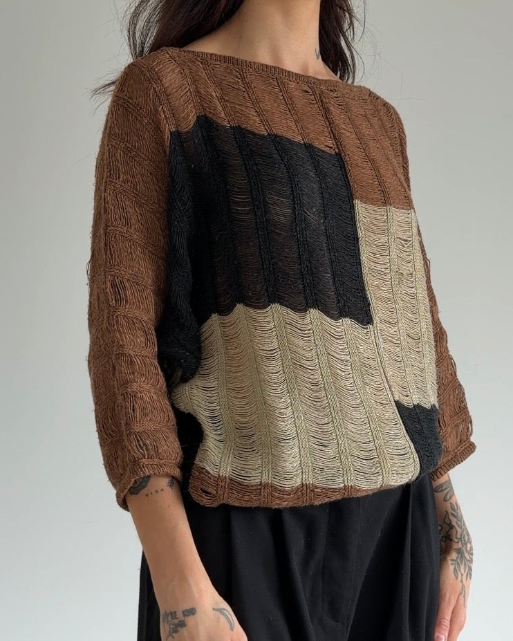 Colorblock Textured Sweater