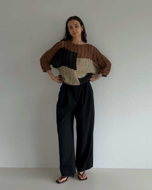 Colorblock Textured Sweater