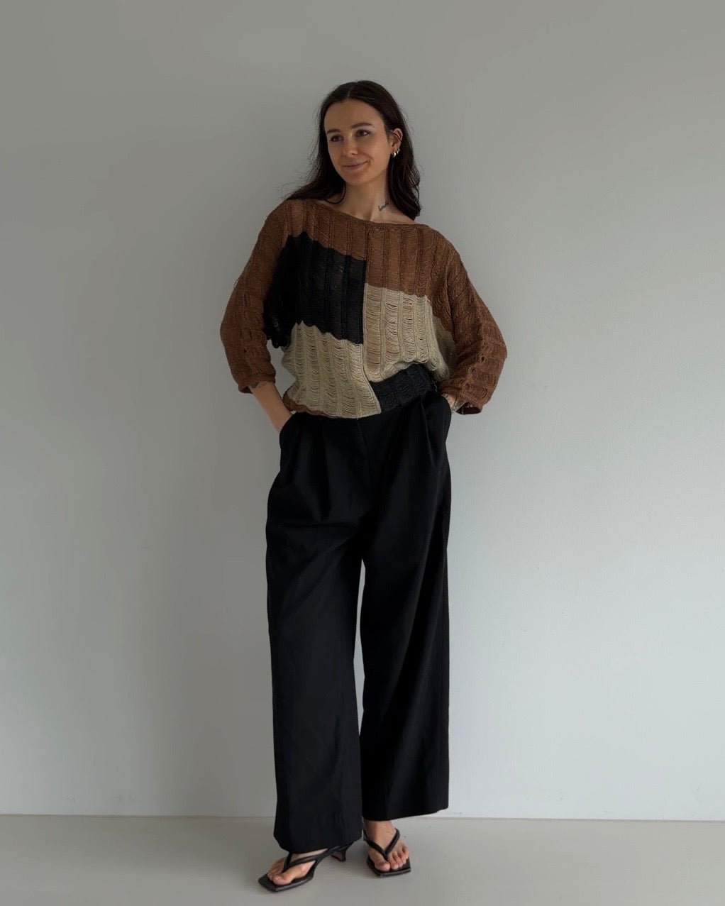 Colorblock Textured Sweater