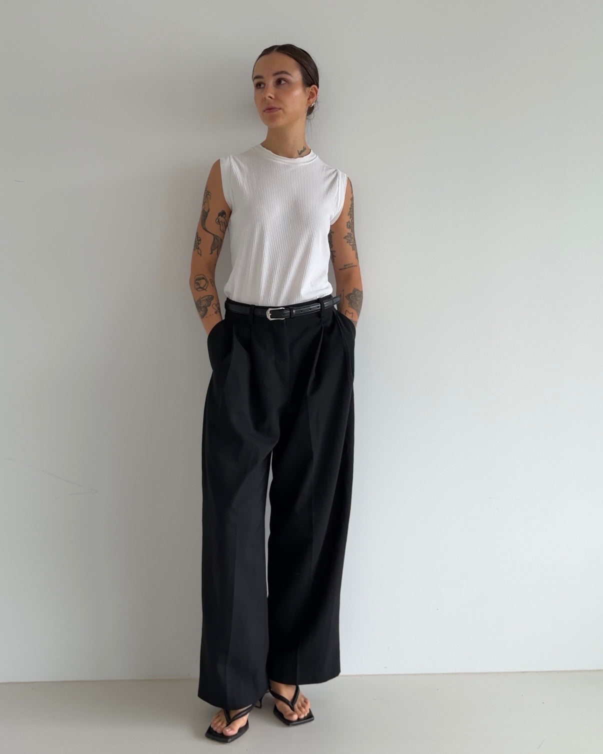 Jil Sander Ribbed White Crew-Neck Top