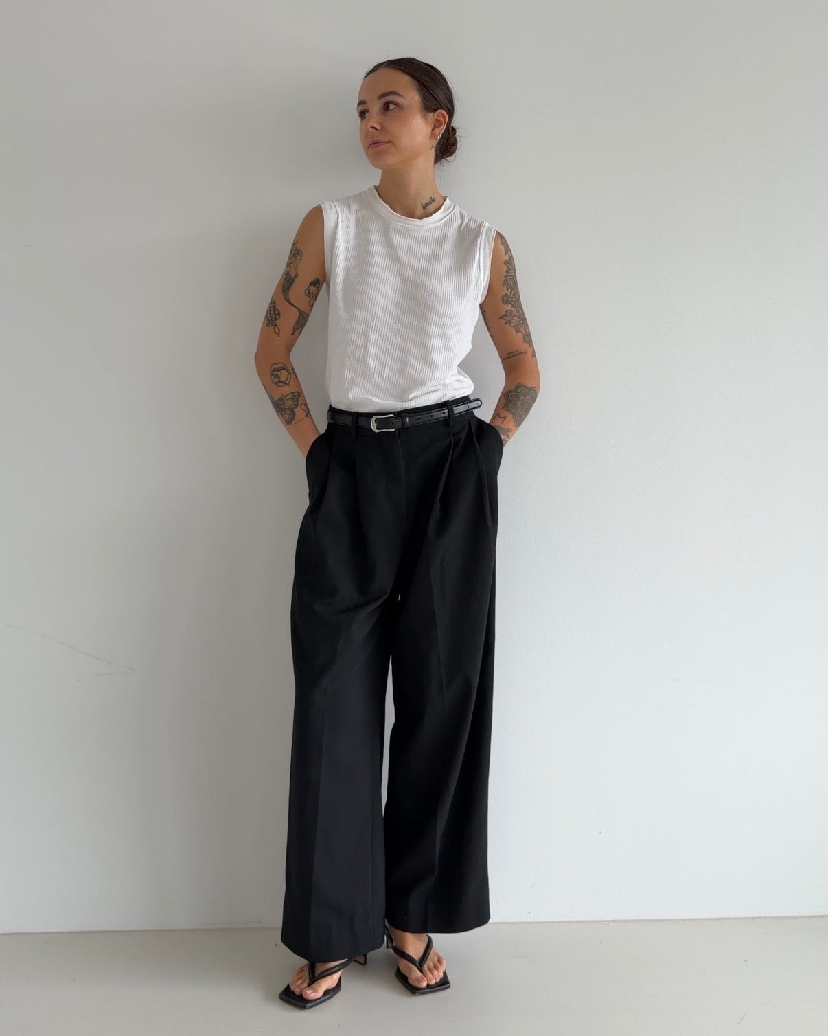 Jil Sander Ribbed White Crew-Neck Top