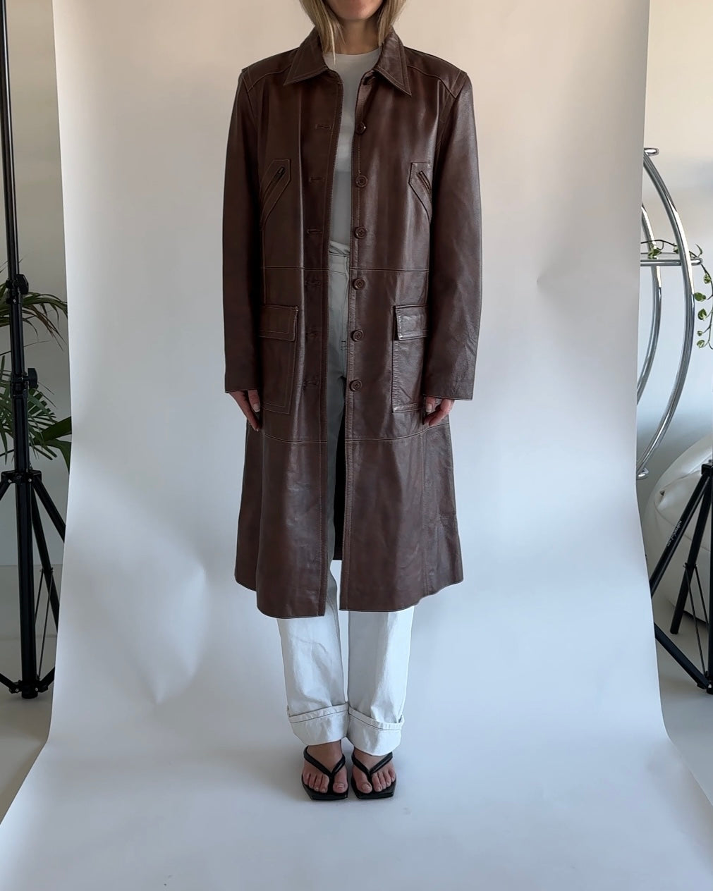 Leather Trenchcoat Brown