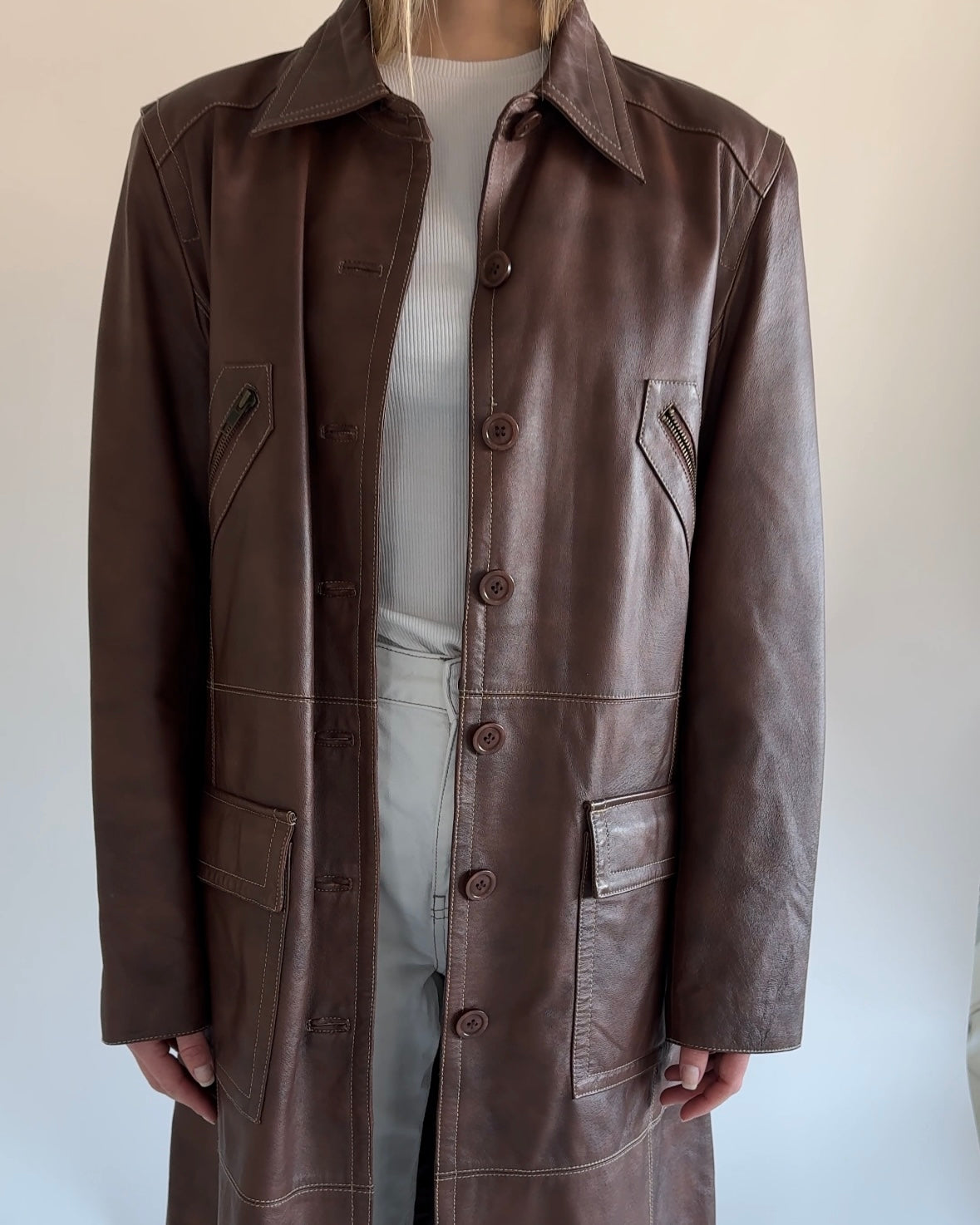 Leather Trenchcoat Brown