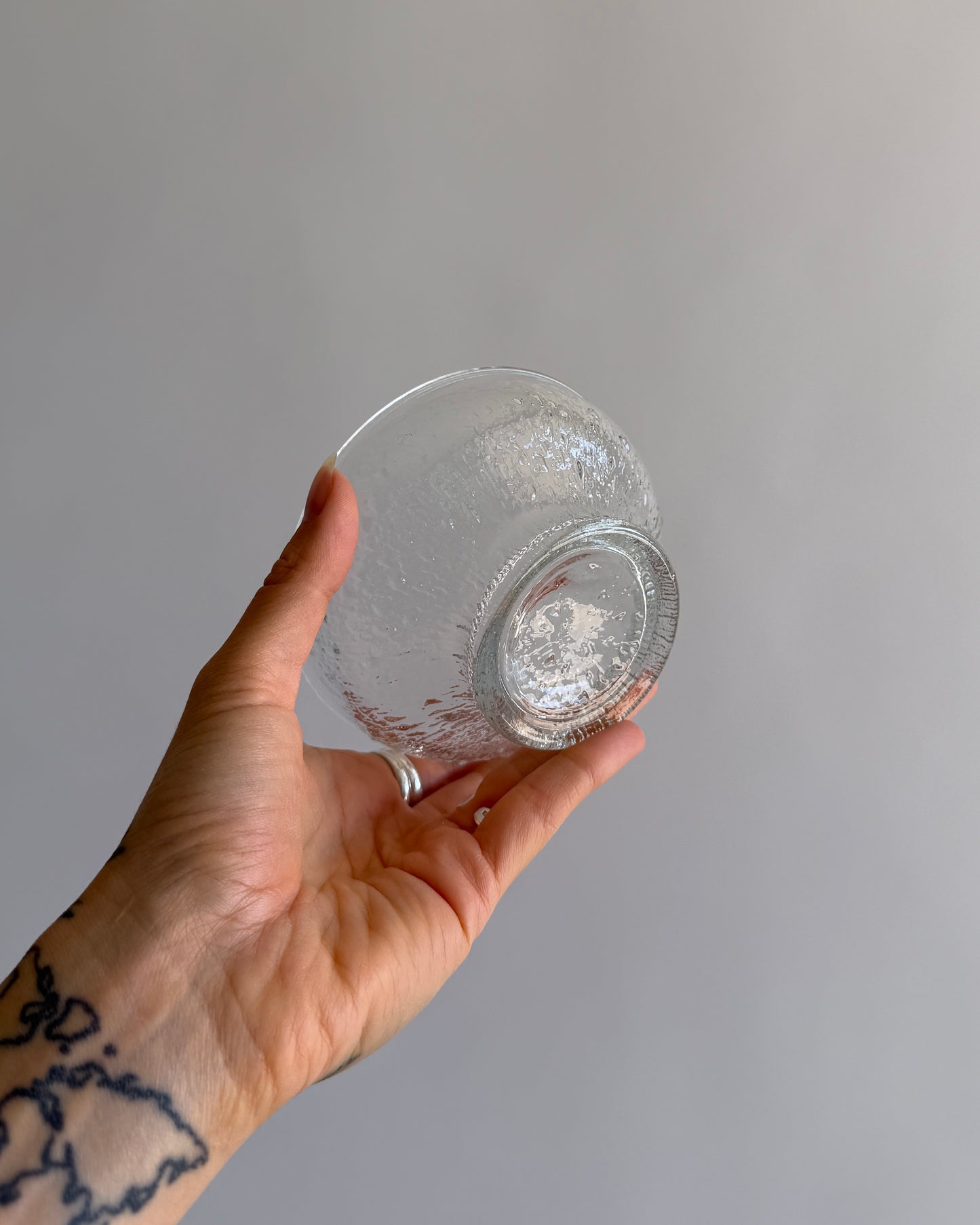 Vintage Textured Glass Dessert Bowls – Set of 3