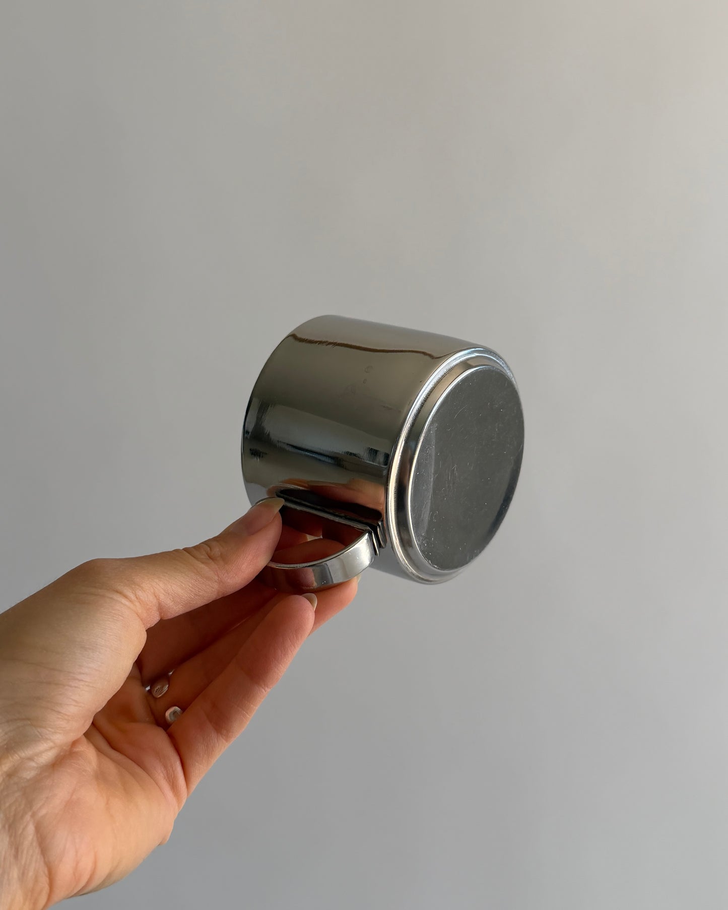 Vintage Space Age Stainless Steel Espresso Cup Set – Set of 2 - Cups & Saucers