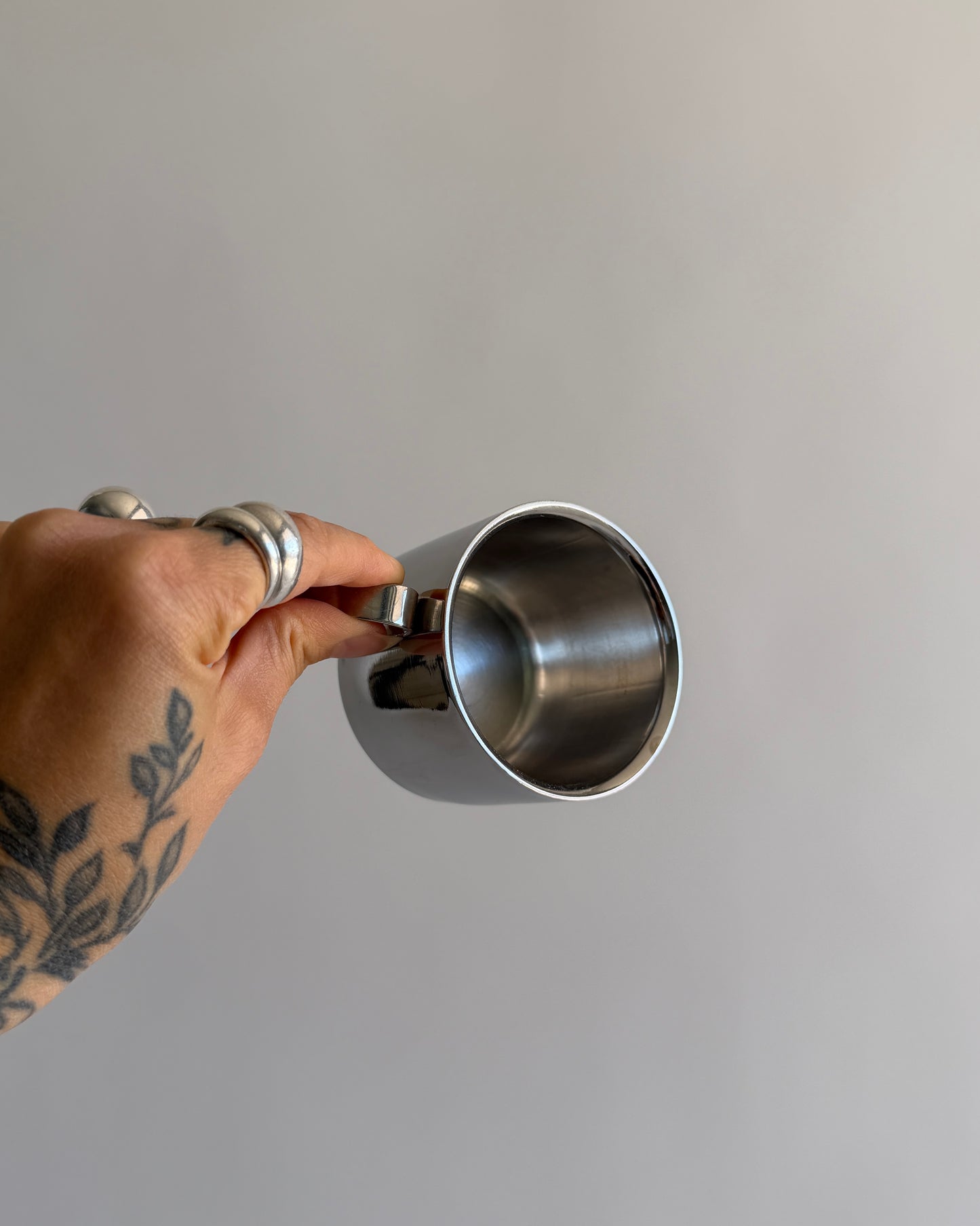 Vintage Space Age Stainless Steel Espresso Cup Set – Set of 2 - Cups & Saucers