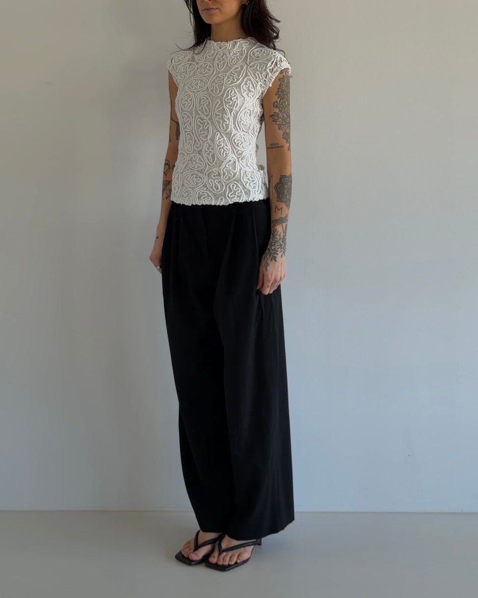 White patterned Top