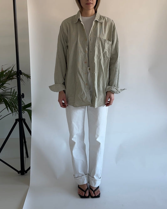 Oversized Shirt Beige/Grey