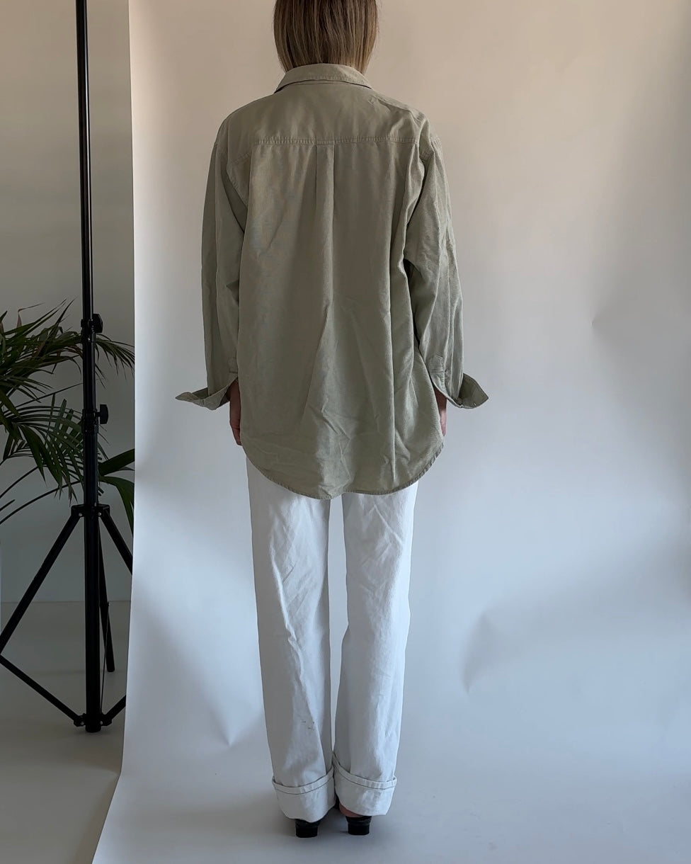 Oversized Shirt Beige/Grey