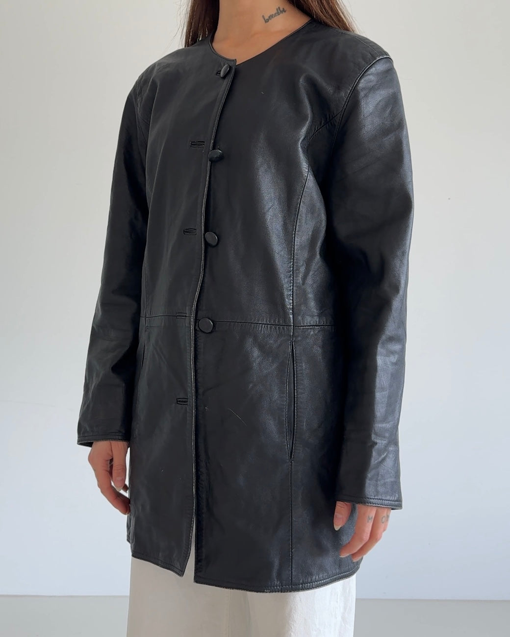 Short Leather Coat
