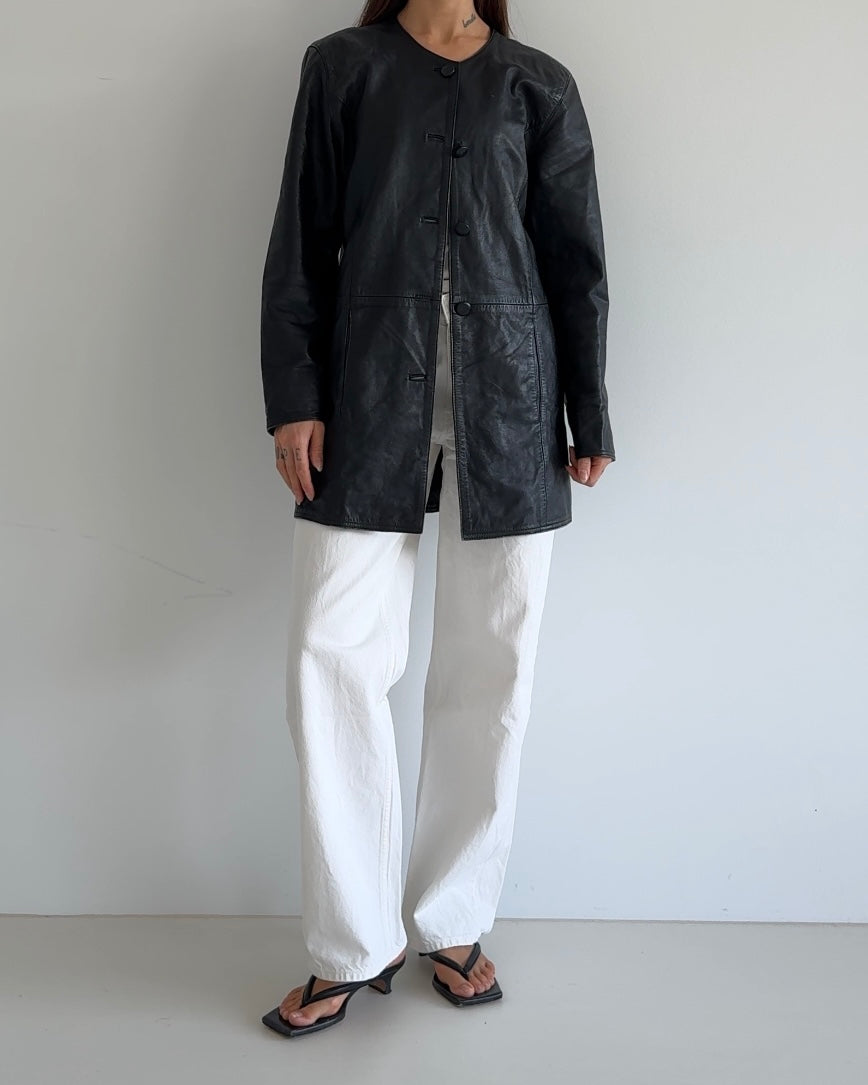 Short Leather Coat
