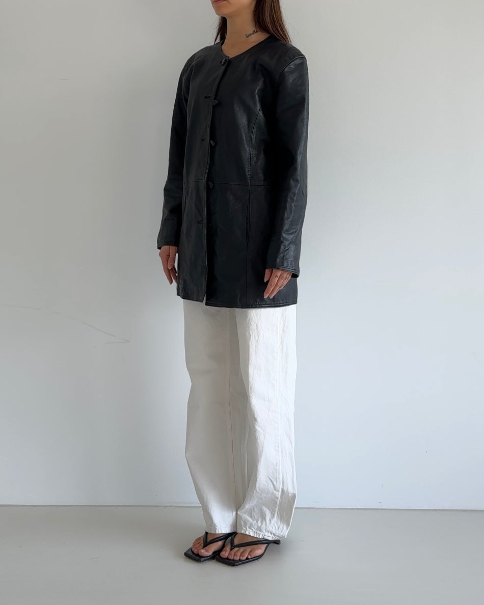Short Leather Coat