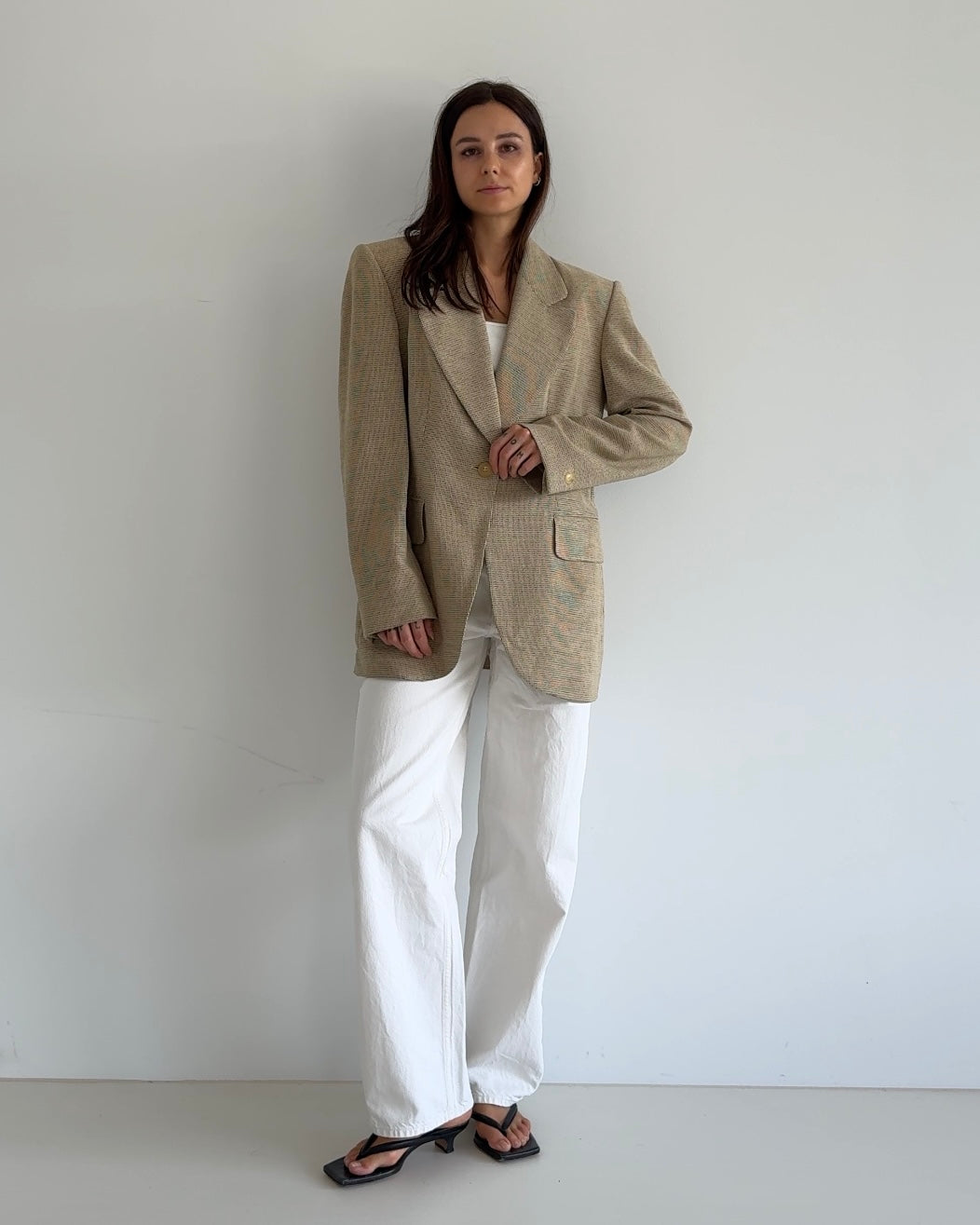 Checked Blazer Beige
