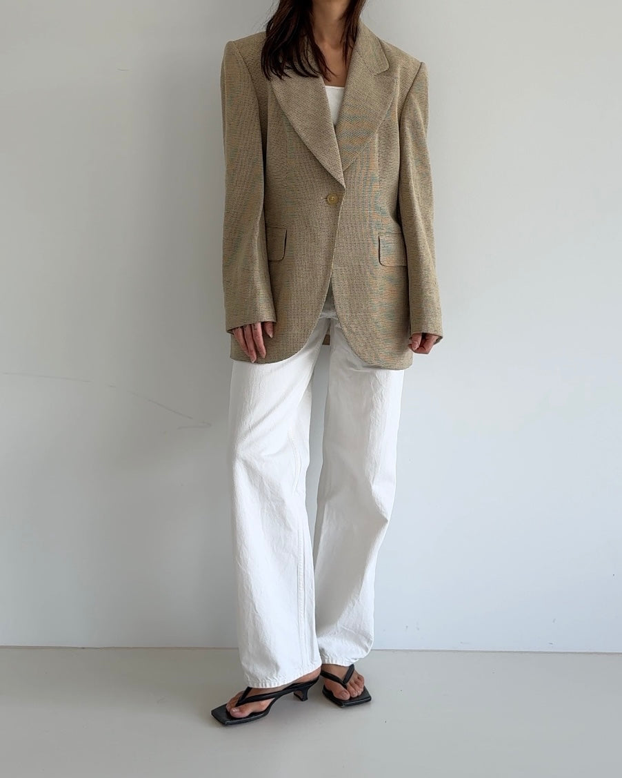 Checked Blazer Beige