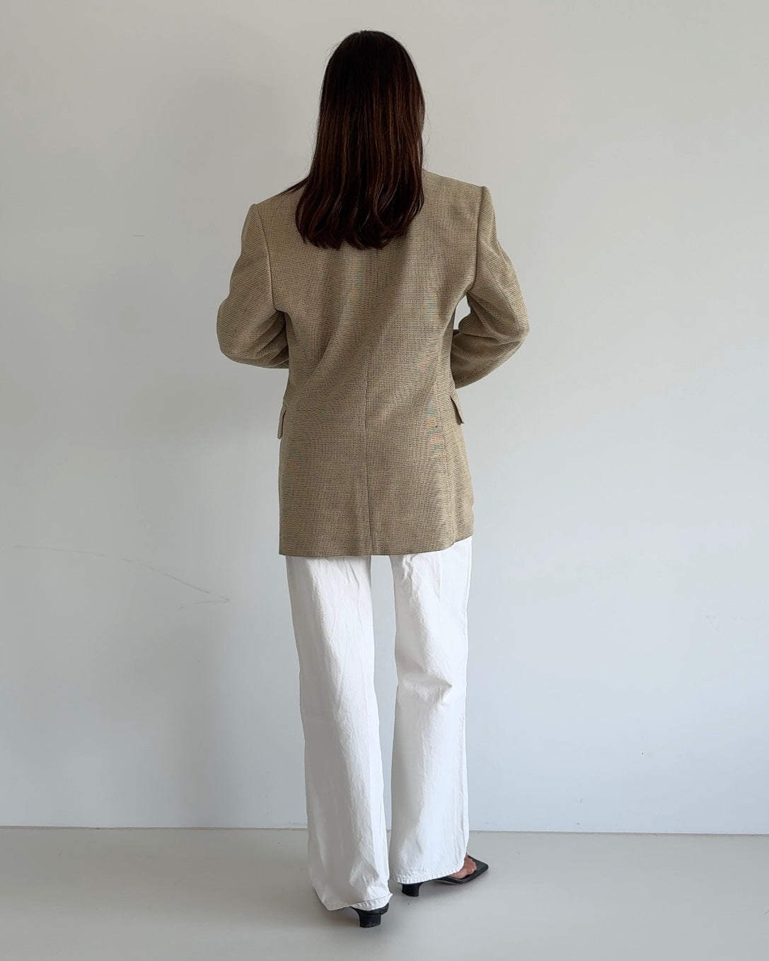Checked Blazer Beige