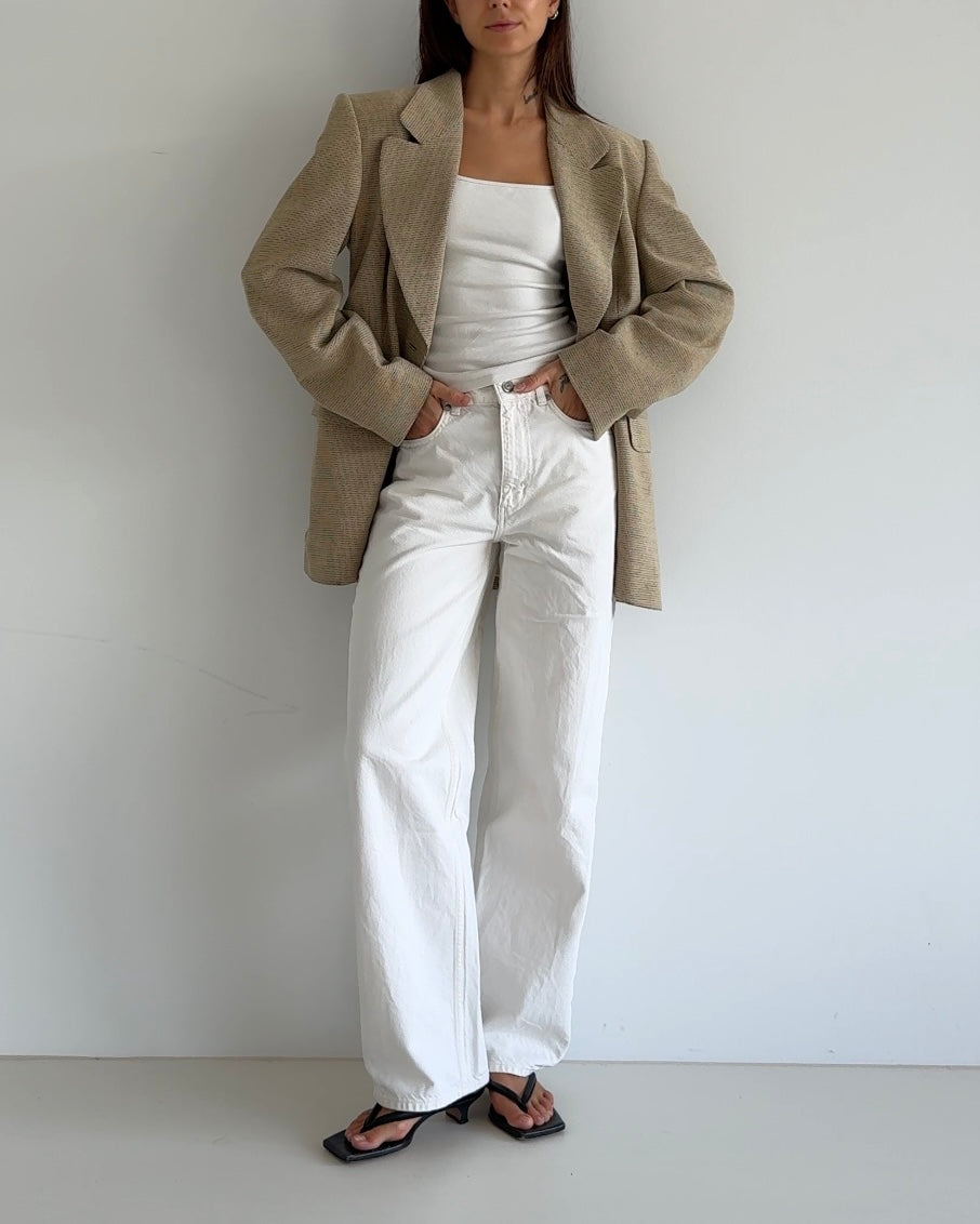Checked Blazer Beige