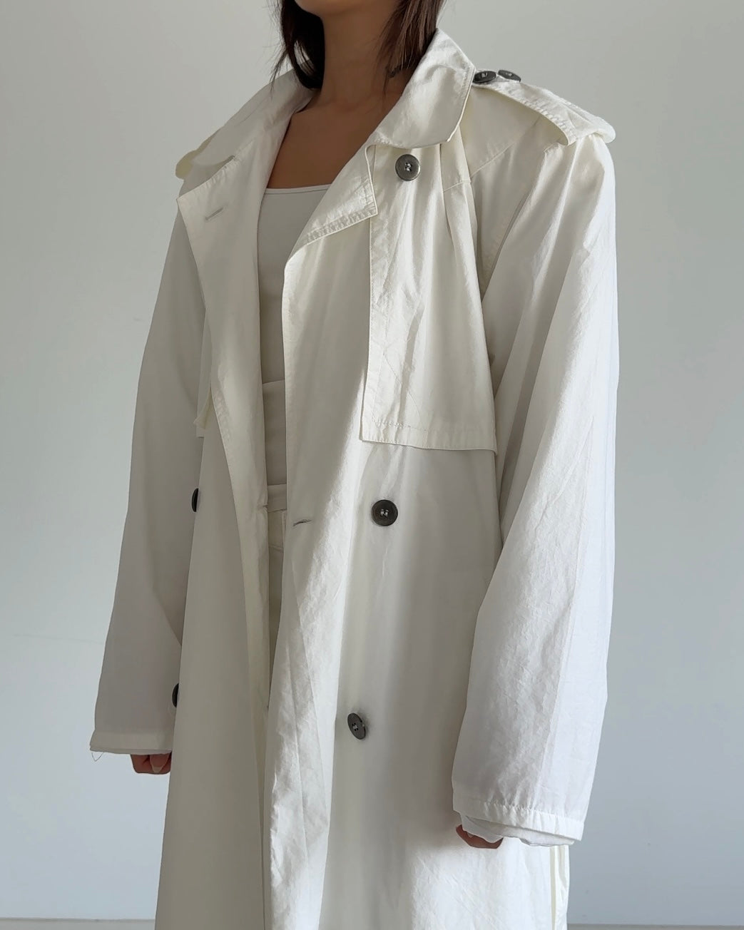 Oversized Light Trenchcoat White