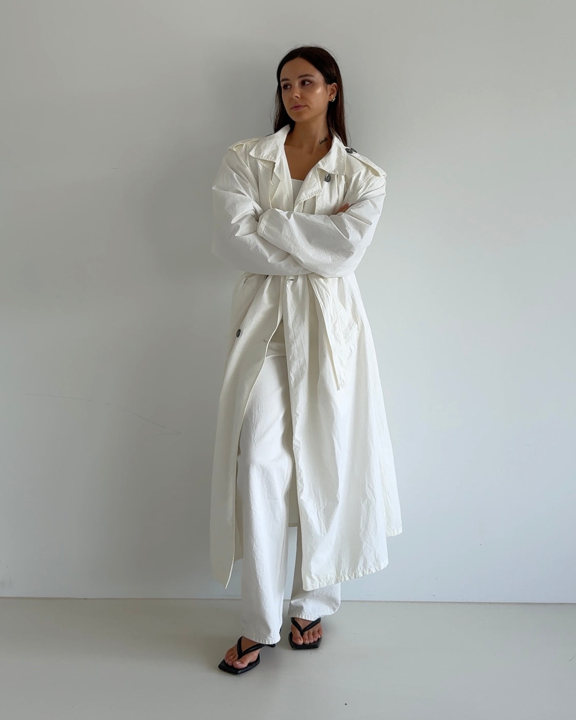 Oversized Light Trenchcoat White