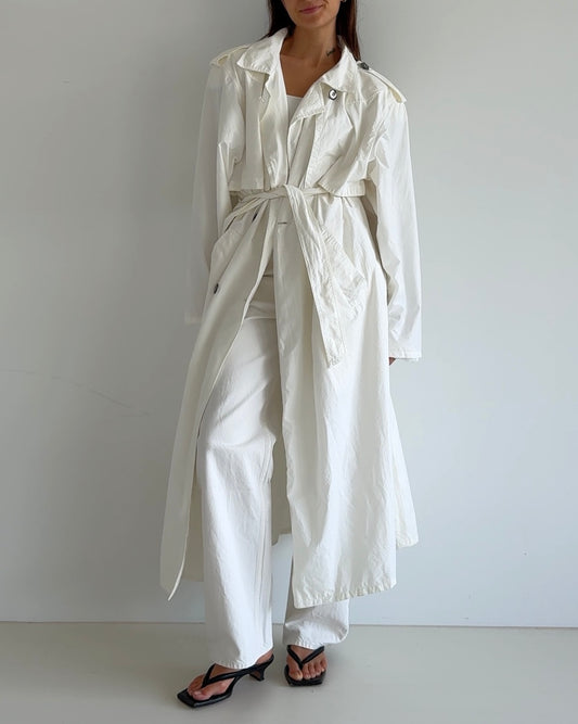 Oversized Light Trenchcoat White