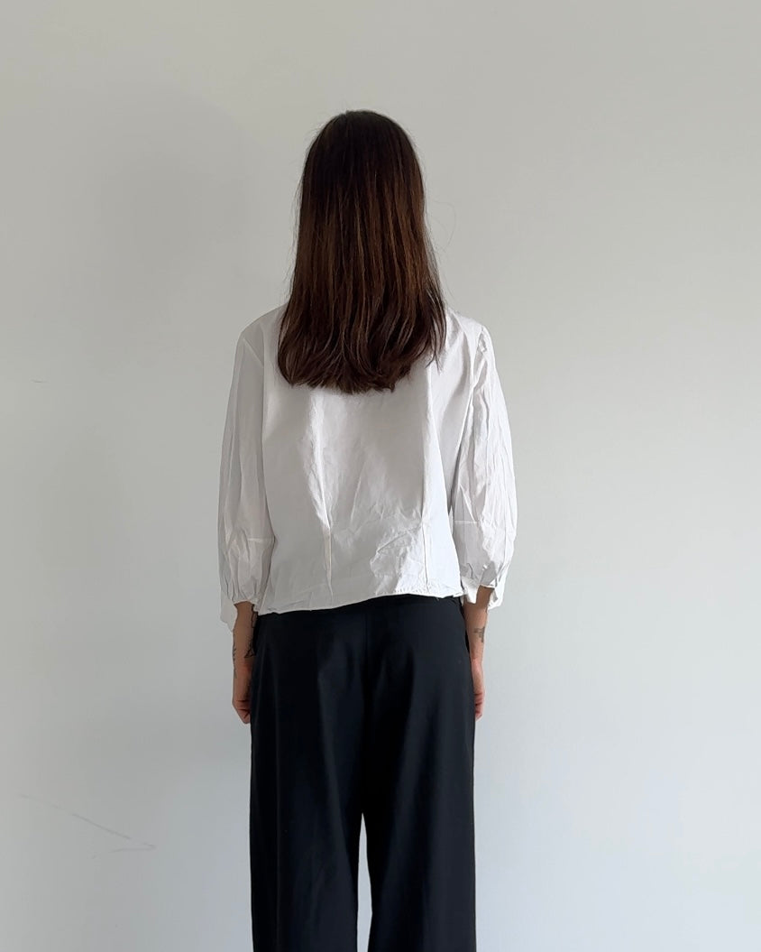 White Blouse with Detailed Collar