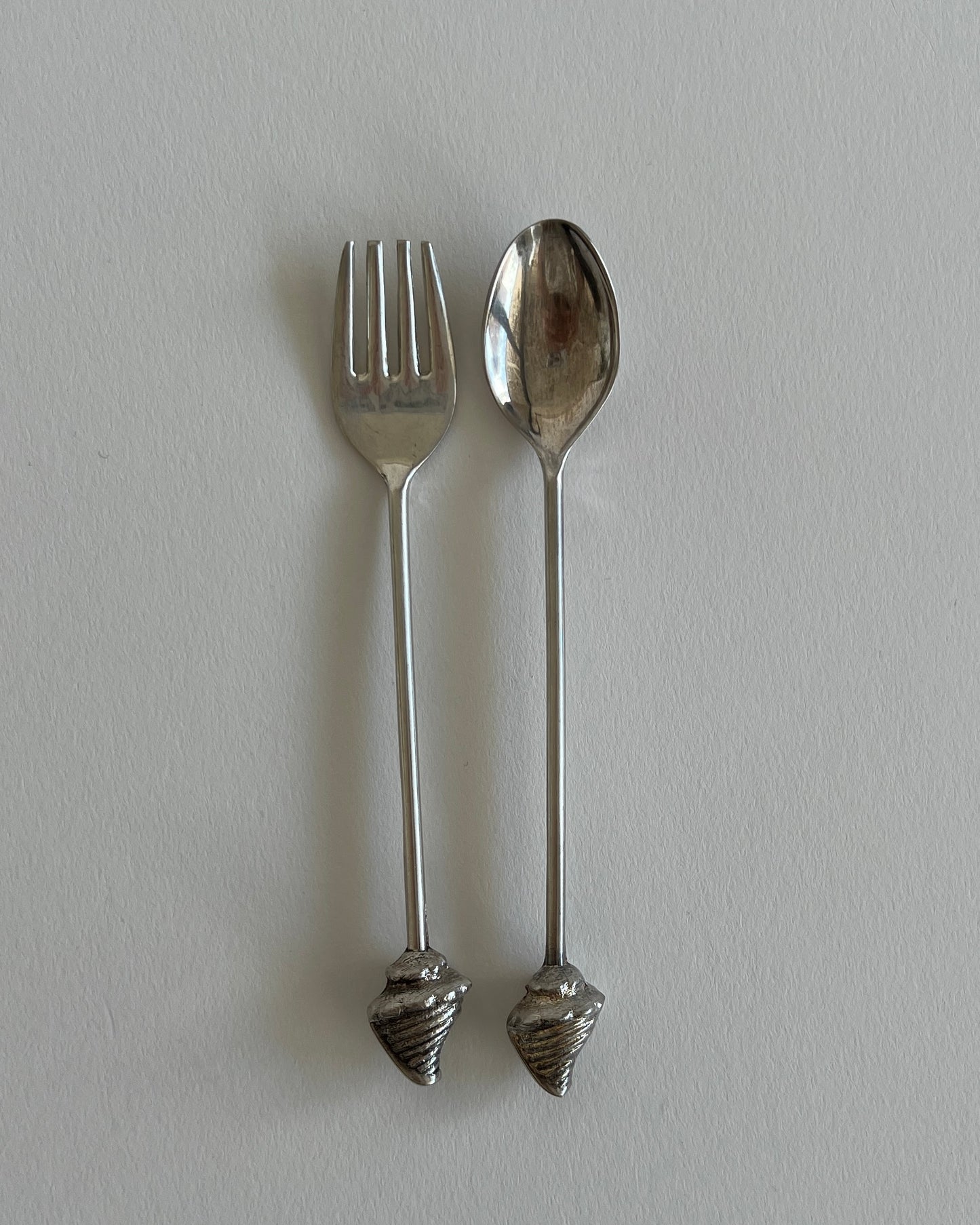 Vintage Little Teaspoon and Fork with Shells