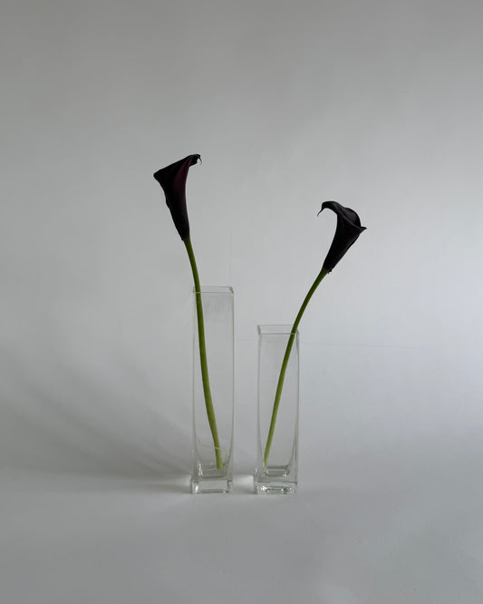 Vintage Geometric Glass Vases – Set of 2