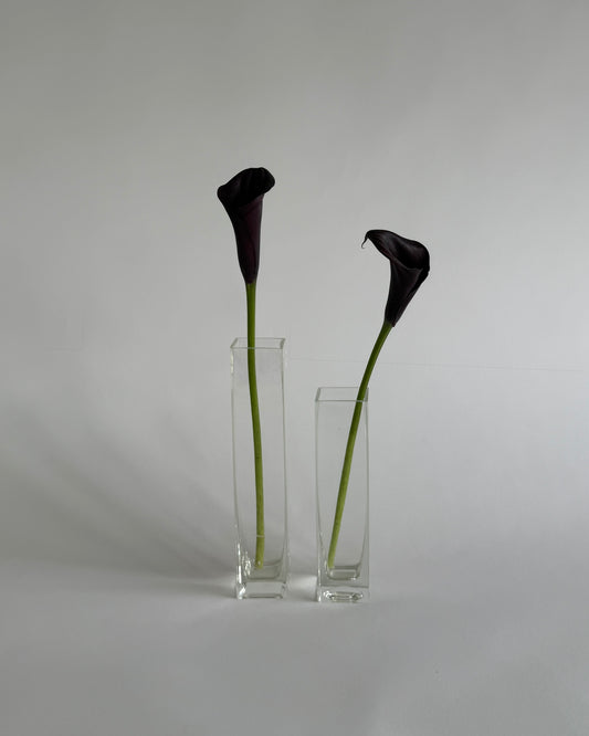 Vintage Geometric Glass Vases – Set of 2
