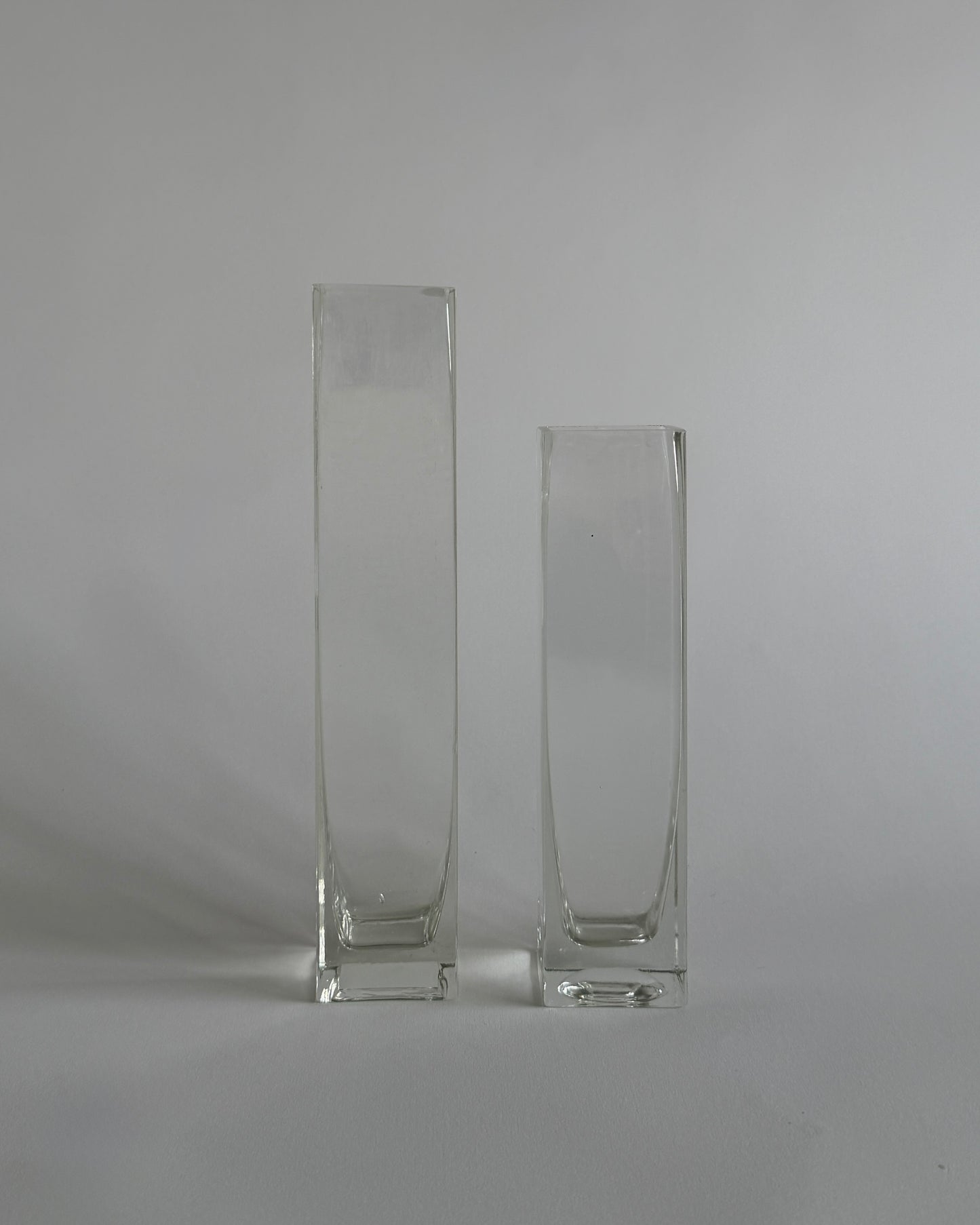 Vintage Geometric Glass Vases – Set of 2
