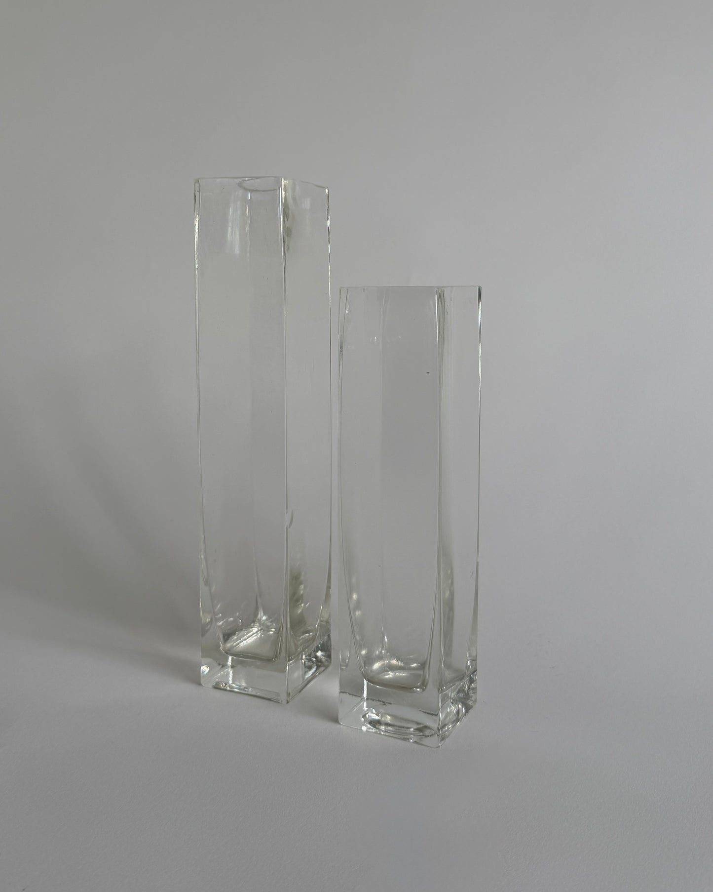 Vintage Geometric Glass Vases – Set of 2