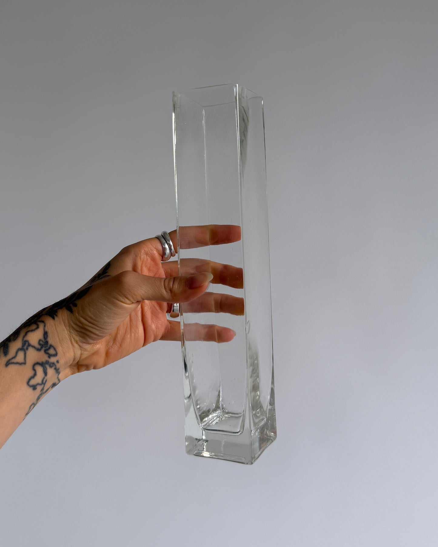 Vintage Geometric Glass Vases – Set of 2