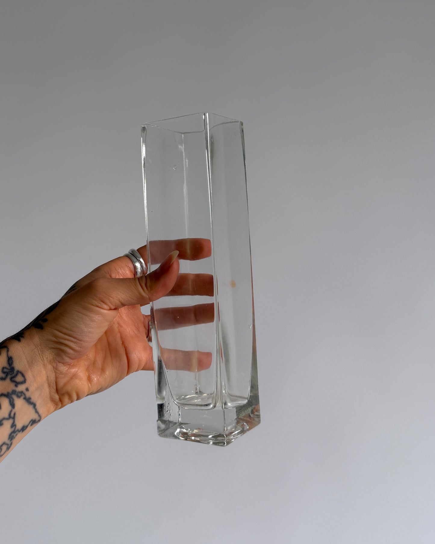 Vintage Geometric Glass Vases – Set of 2