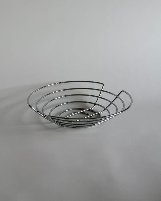 Chrome Spiral Fruit Bowl