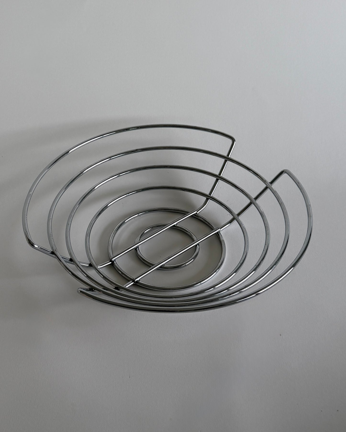 Chrome Spiral Fruit Bowl