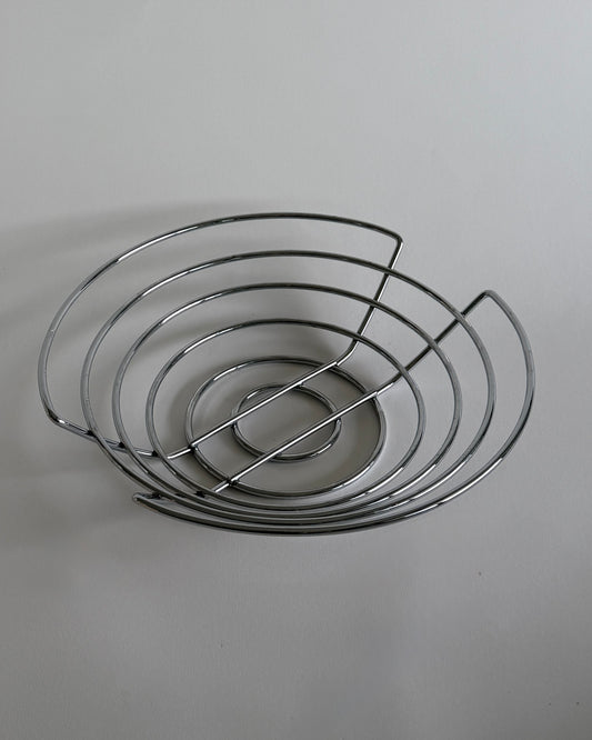 Chrome Spiral Fruit Bowl