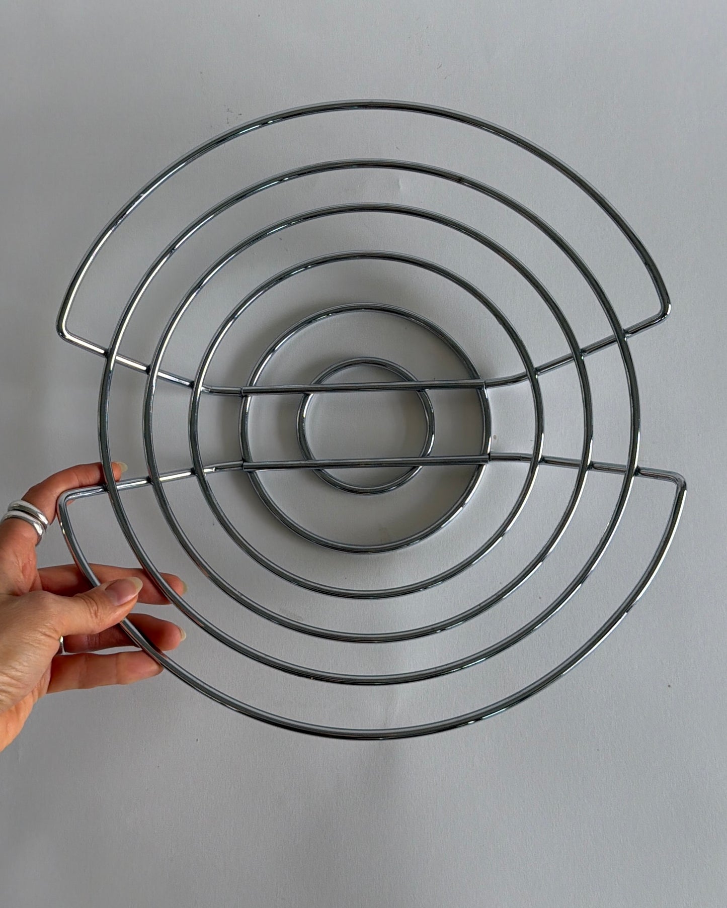 Chrome Spiral Fruit Bowl
