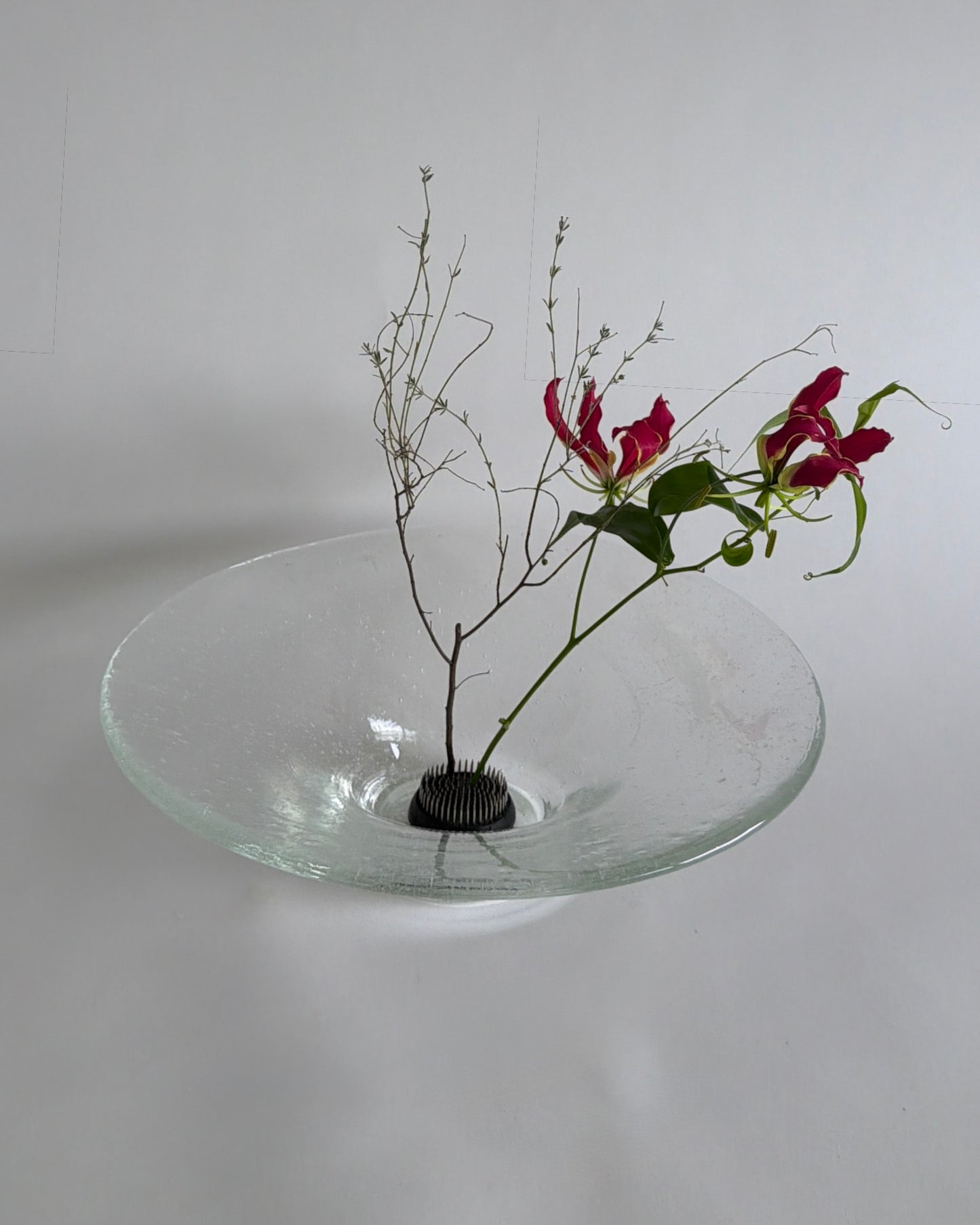 Heavy Sculptural Art Glass Bowl - Handcrafted Glass Centerpiece