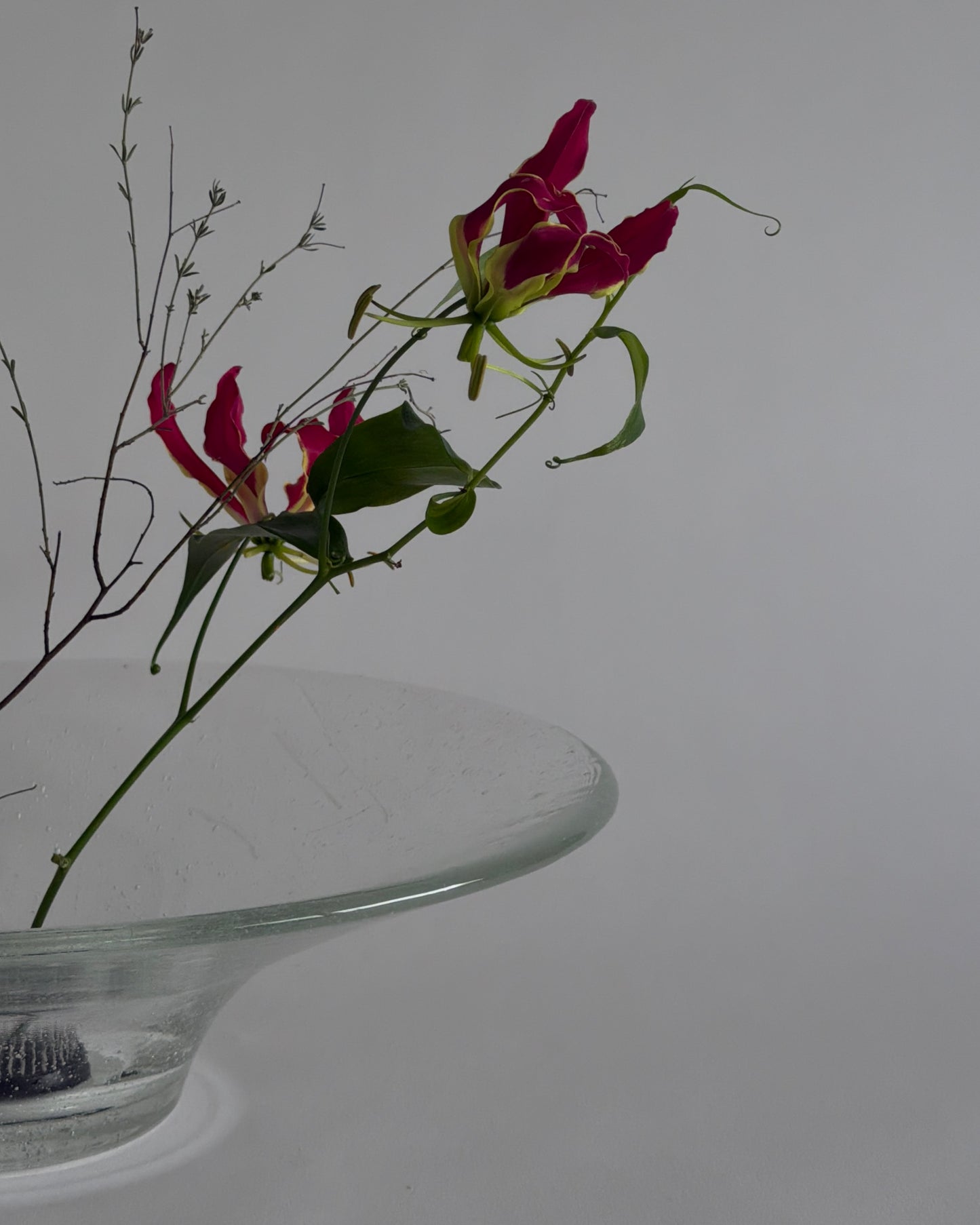 Heavy Sculptural Art Glass Bowl - Handcrafted Glass Centerpiece