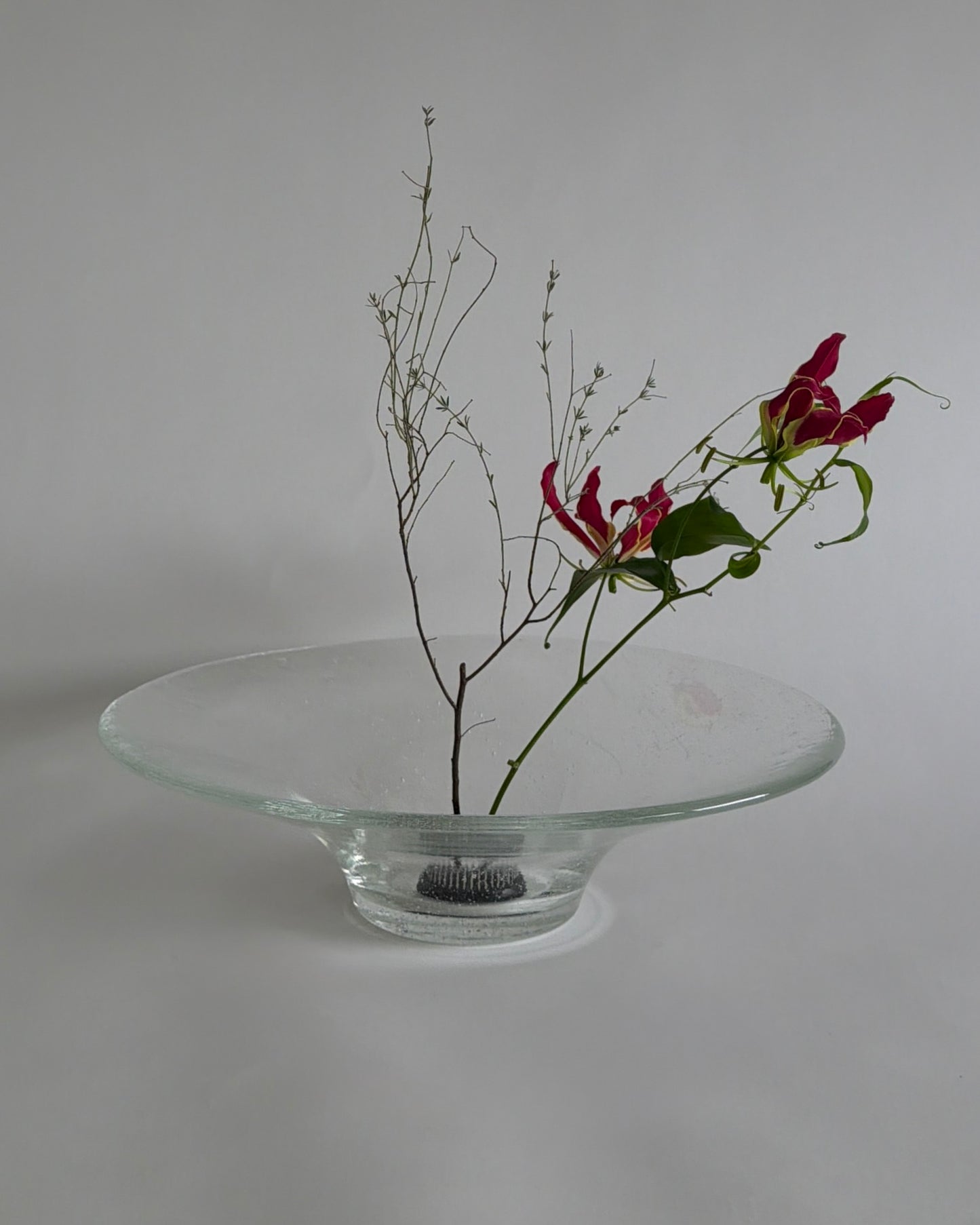 Heavy Sculptural Art Glass Bowl - Handcrafted Glass Centerpiece