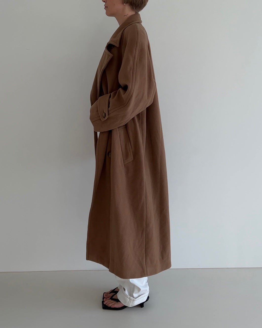 Thin Brown Wool & Cahsmere Coat