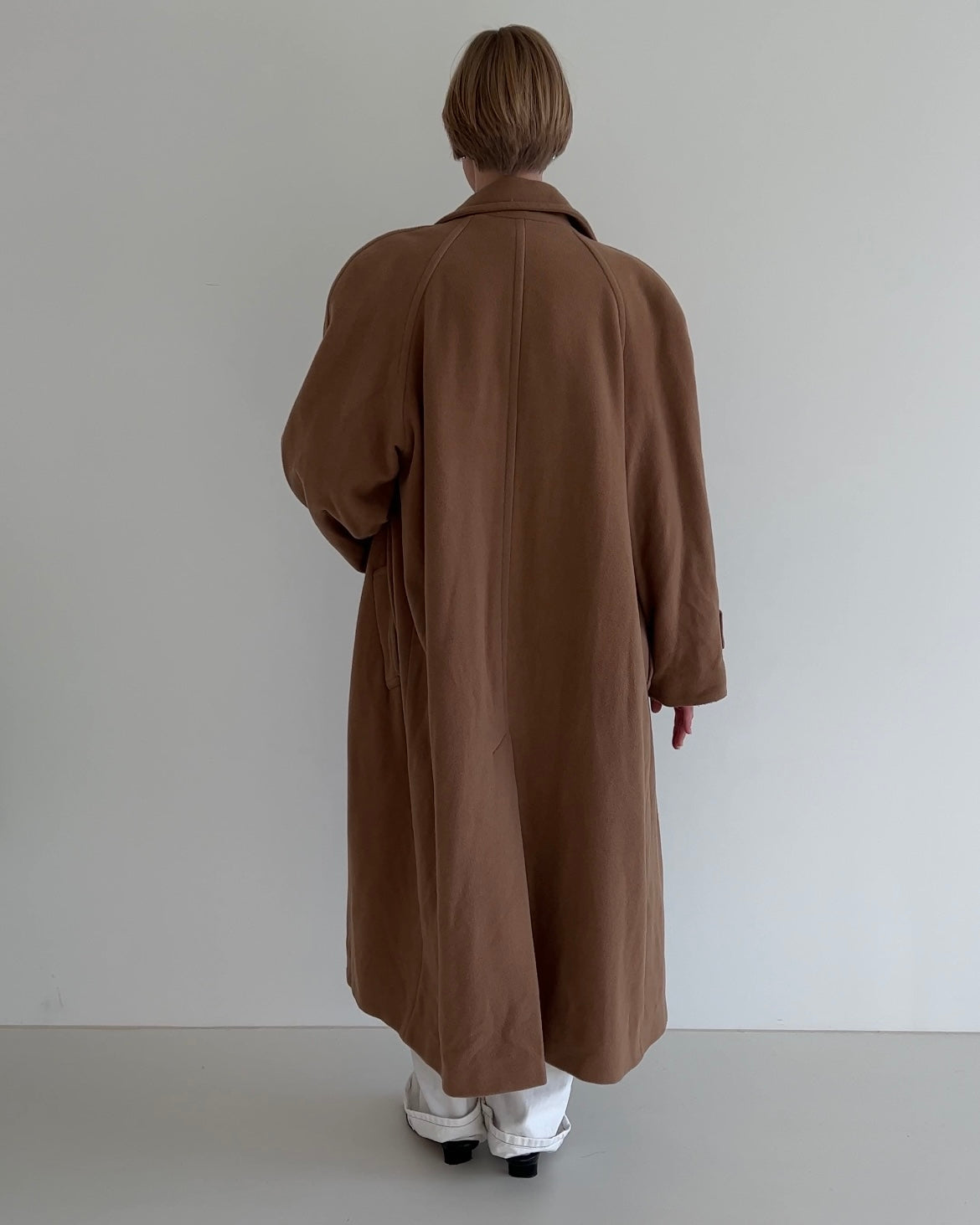 Thin Brown Wool & Cahsmere Coat