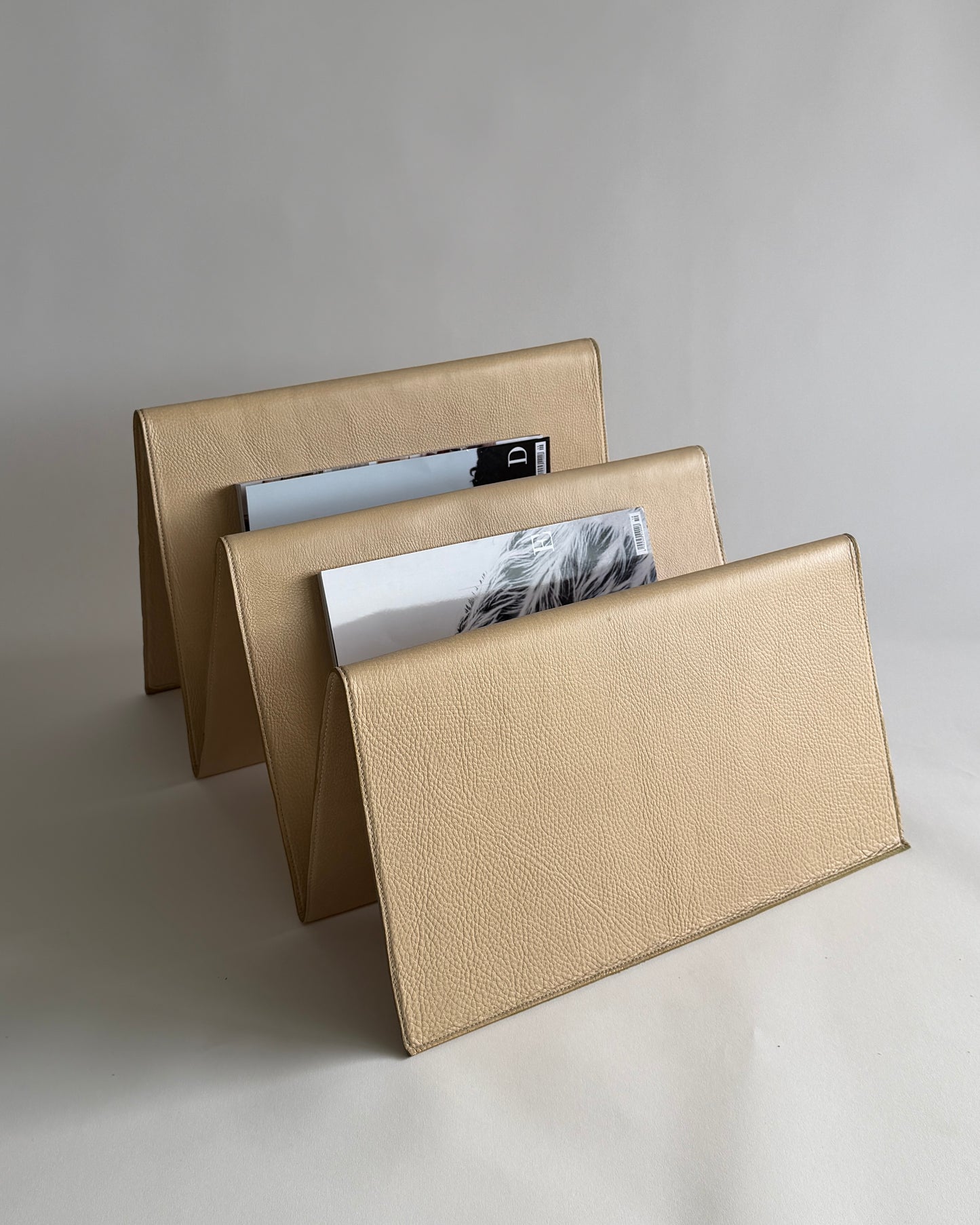 Vintage Leather Magazine Rack