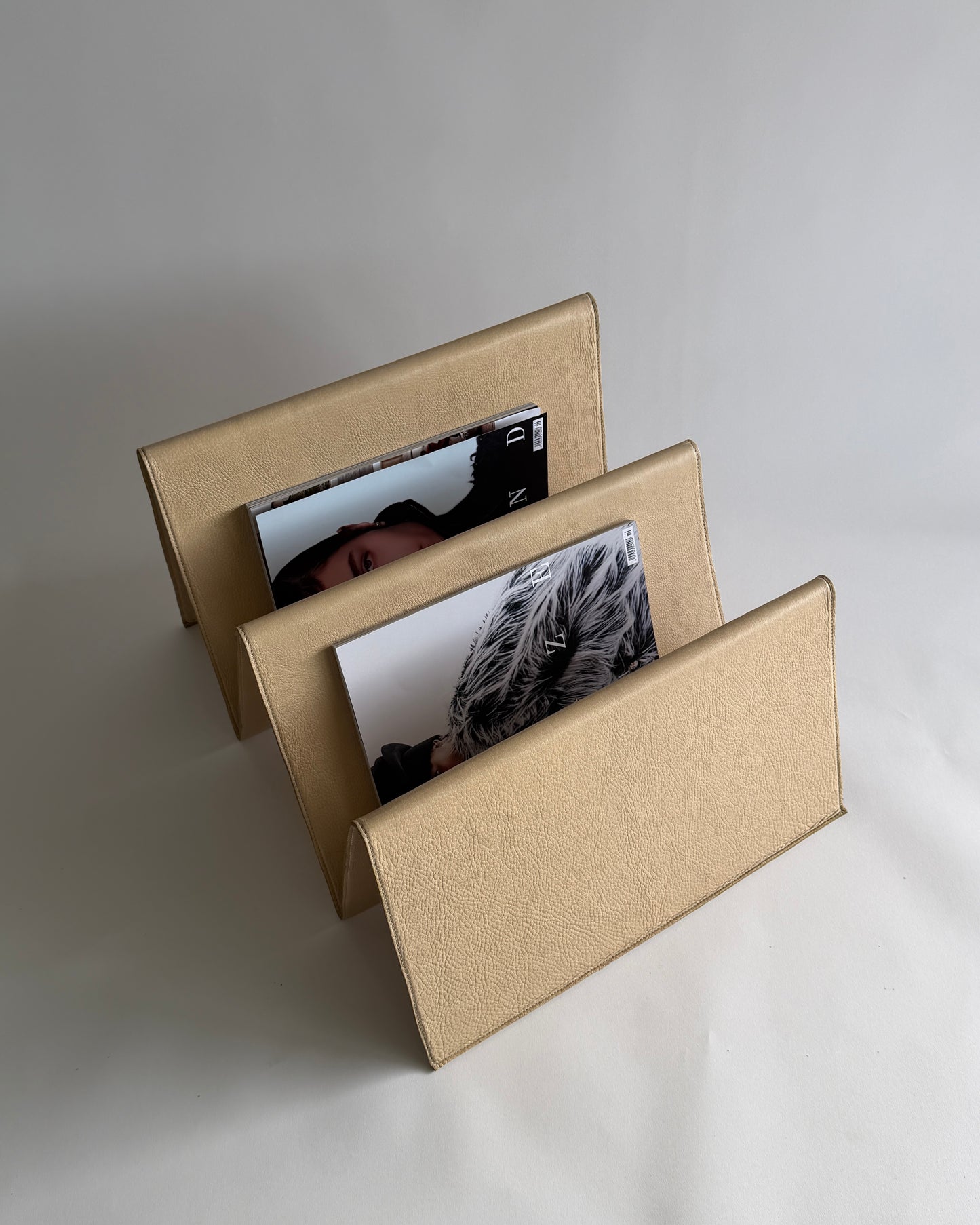 Vintage Leather Magazine Rack