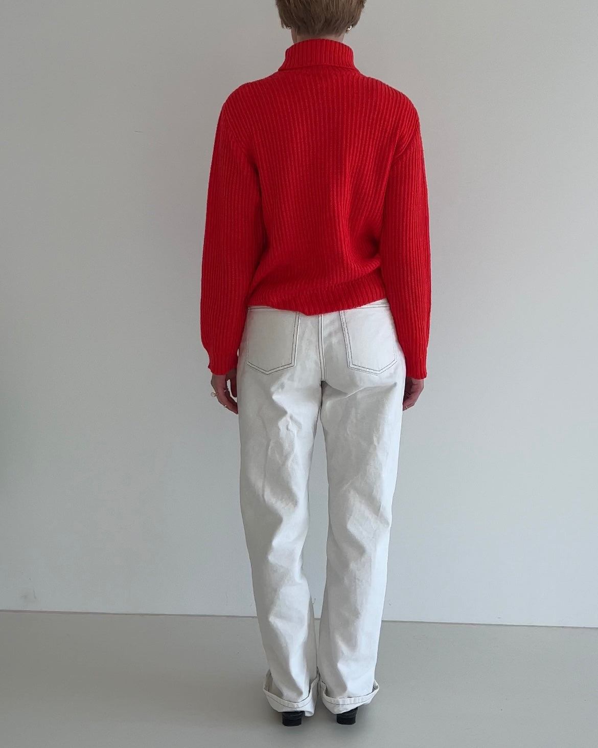 Red Turtleneck Pullover