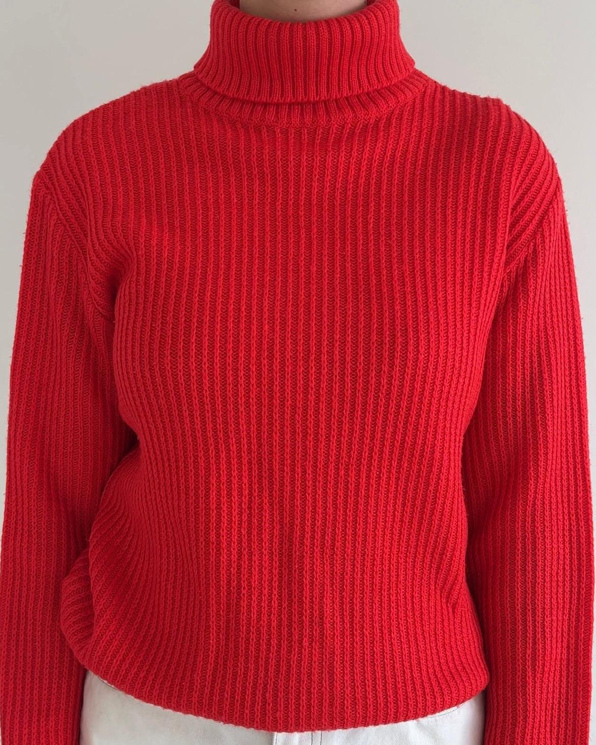 Red Turtleneck Pullover